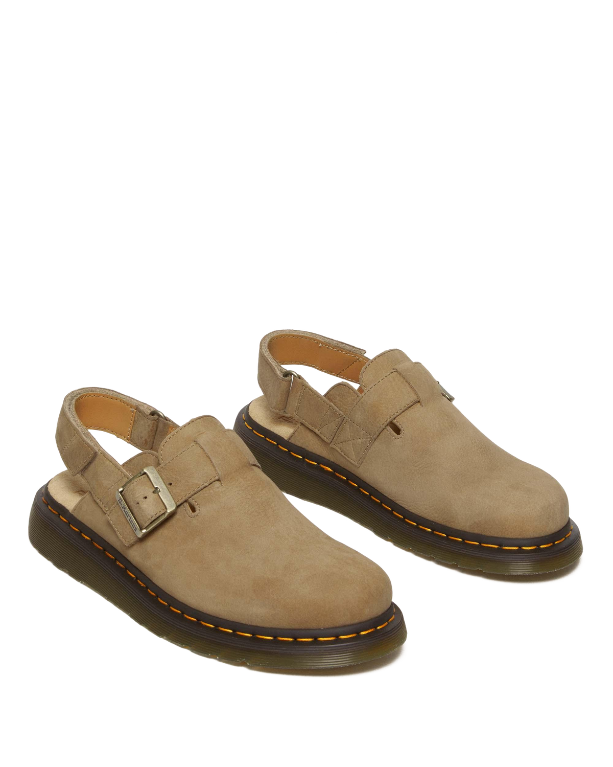 Jorge II Tumbled Nubuck Leather Slingback Mules in Savannah Tan