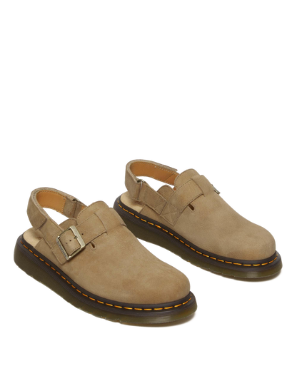Jorge II Tumbled Nubuck Leather Slingback Mules in Savannah Tan