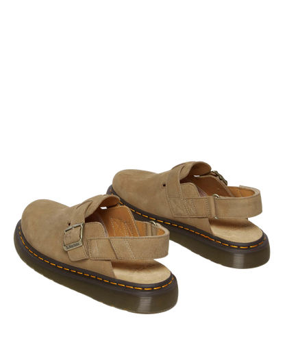 Jorge II Tumbled Nubuck Leather Slingback Mules in Savannah Tan