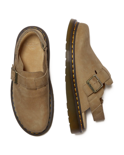 Jorge II Tumbled Nubuck Leather Slingback Mules in Savannah Tan