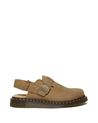 Jorge II Tumbled Nubuck Leather Slingback Mules in Savannah Tan