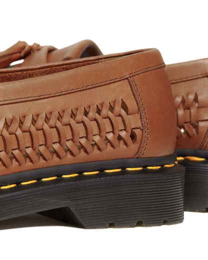 Adrian Woven Leather Tassel Loafers in British Tan