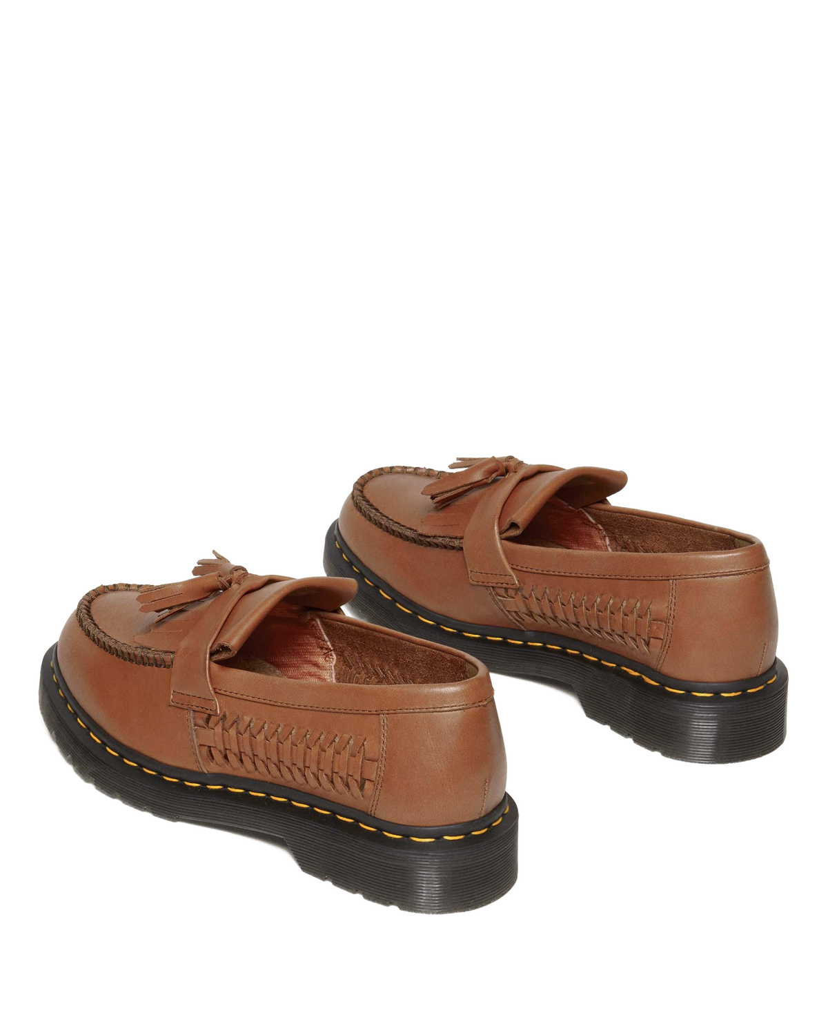 Adrian Woven Leather Tassel Loafers in British Tan