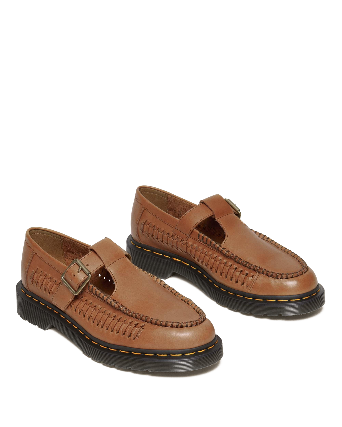 Adrian T-Bar Leather Mary Jane Shoes in British Tan