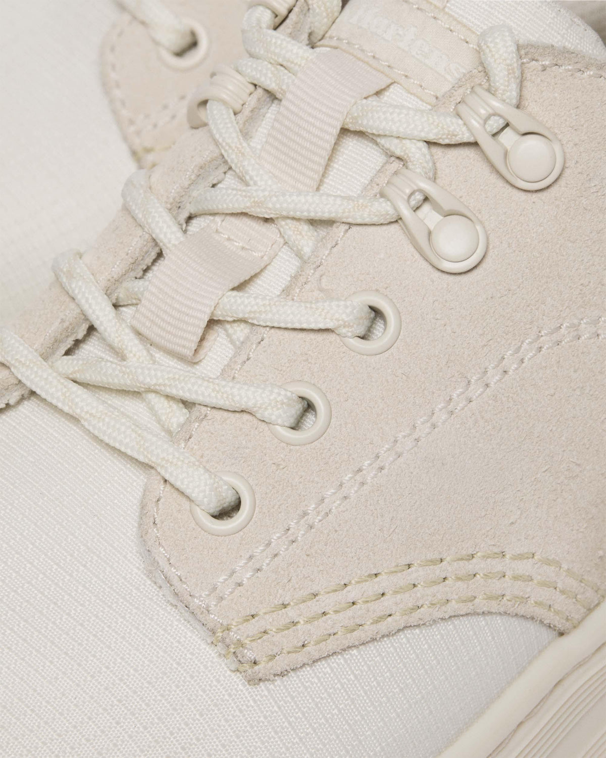 Reeder Suede & Poly Utility Shoes in Off White+Natural