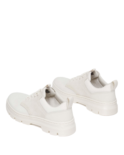 Reeder Suede & Poly Utility Shoes in Off White+Natural