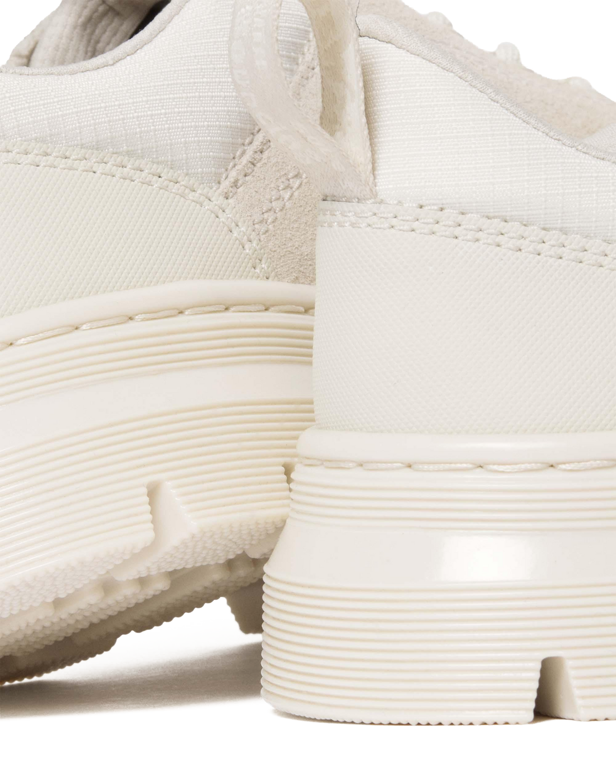 Reeder Suede & Poly Utility Shoes in Off White+Natural