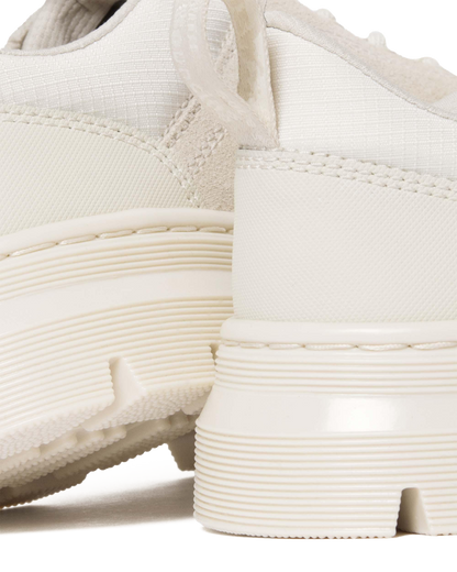 Reeder Suede & Poly Utility Shoes in Off White+Natural