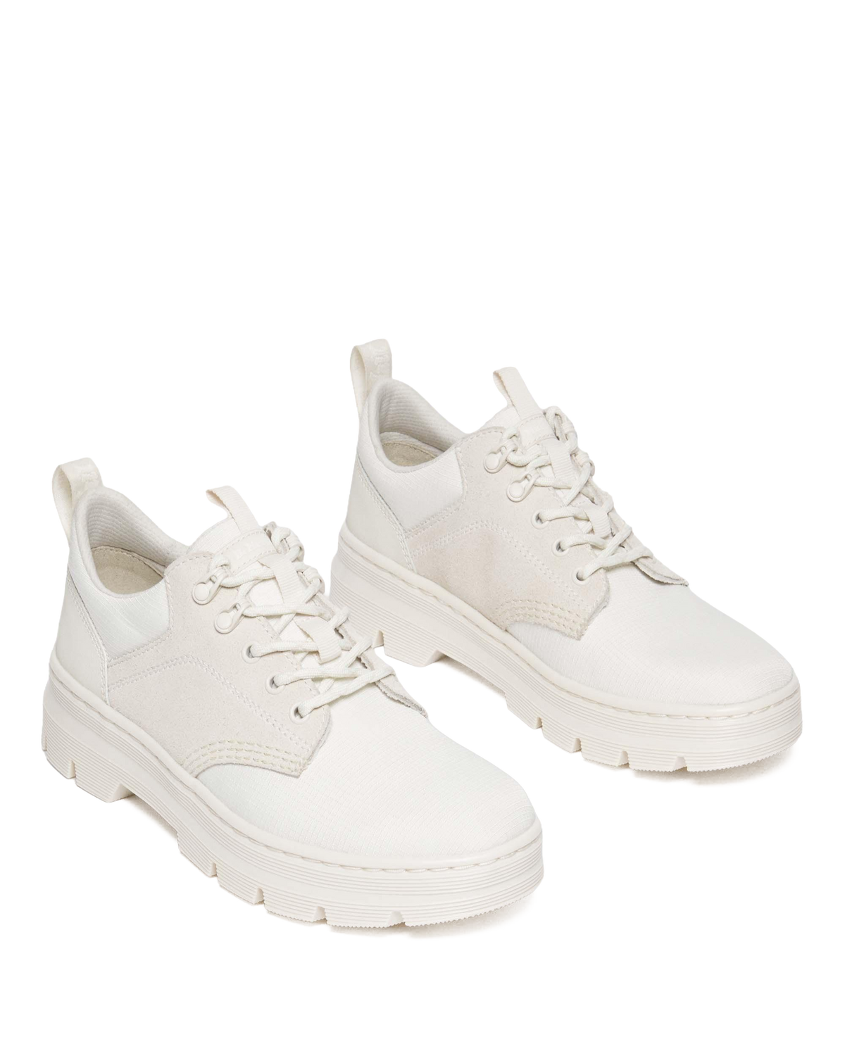 Reeder Suede & Poly Utility Shoes in Off White+Natural