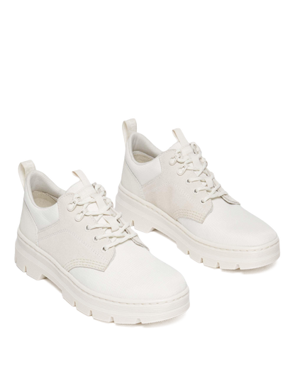 Reeder Suede & Poly Utility Shoes in Off White+Natural