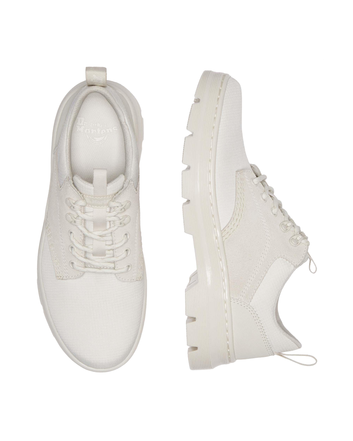 Reeder Suede & Poly Utility Shoes in Off White+Natural