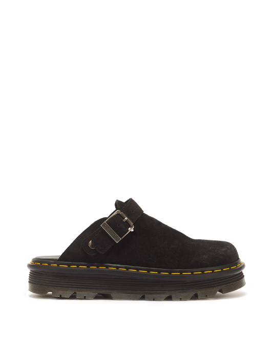 Zebzag Suede Casual Slingback Platform Mules in Black