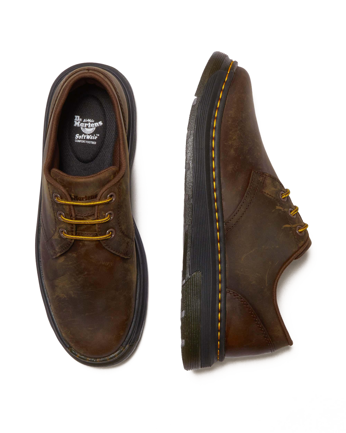 Crewson Lo Crazy Horse Leather Casual Shoes in Dark Brown