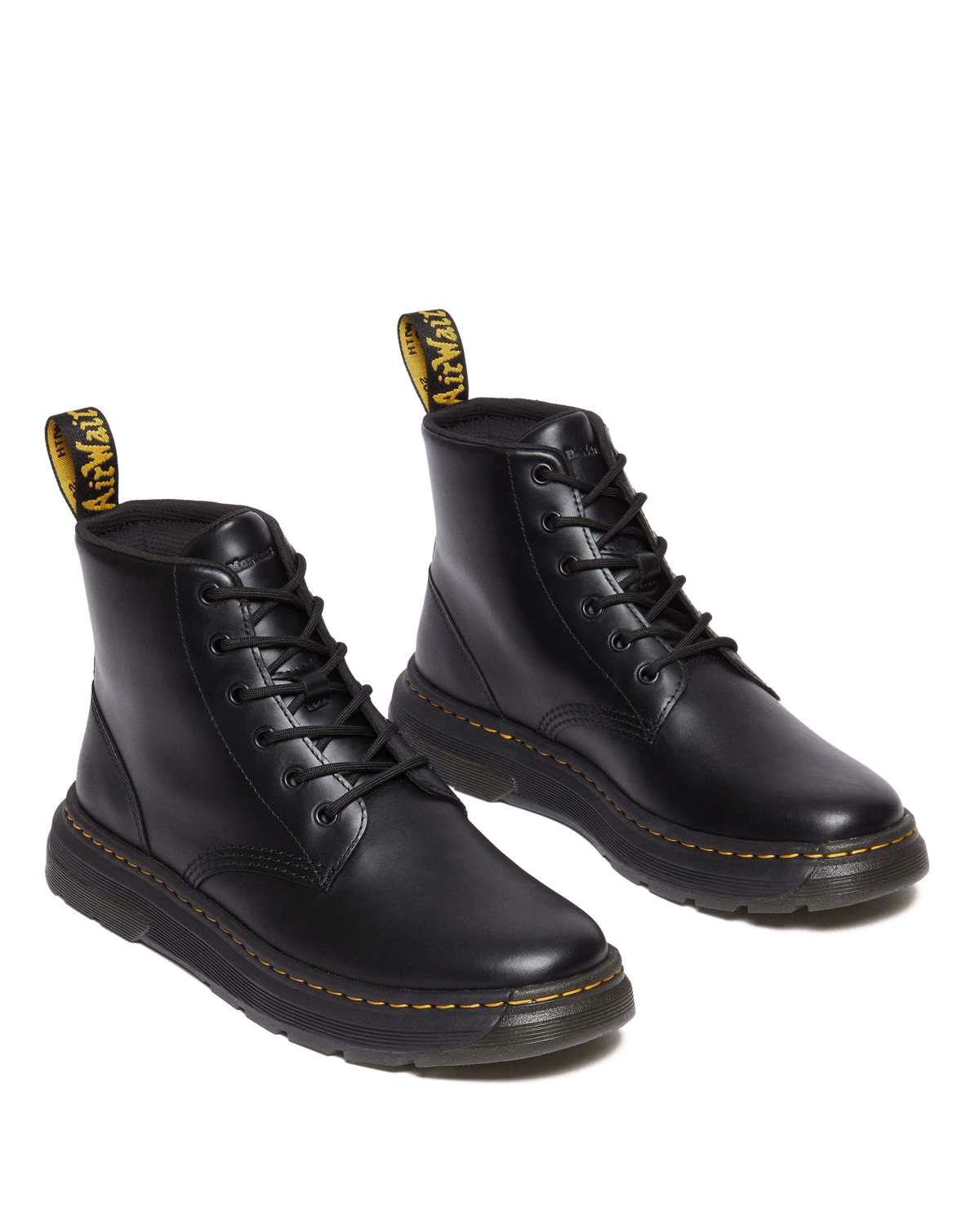 Crewson Chukka Lace Up Leather Boots in Black