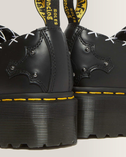 Ramsey 3-Eye Zebra Print & Leather Platform Creepers in Black+Zebra