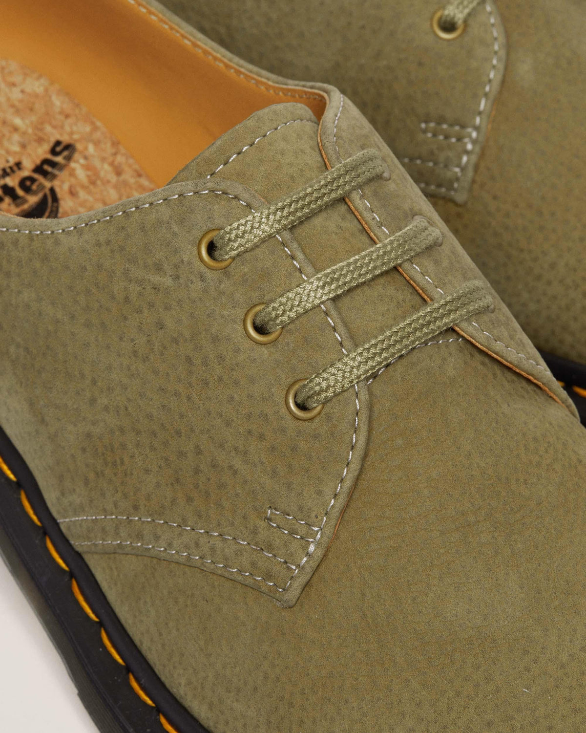 1461 Tumbled Nubuck Leather Oxford Shoes in Muted Olive