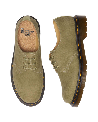 1461 Tumbled Nubuck Leather Oxford Shoes in Muted Olive