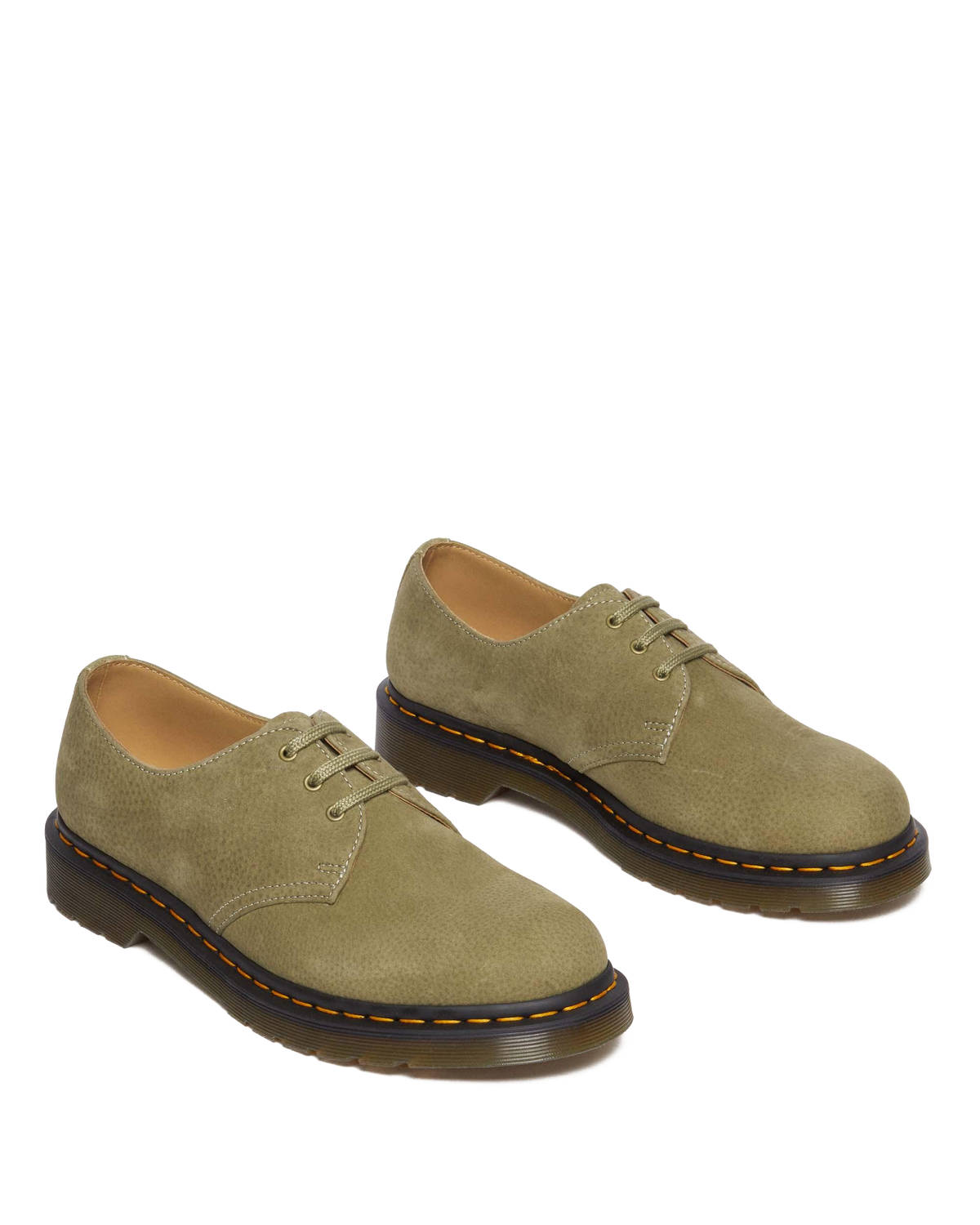 1461 Tumbled Nubuck Leather Oxford Shoes in Muted Olive