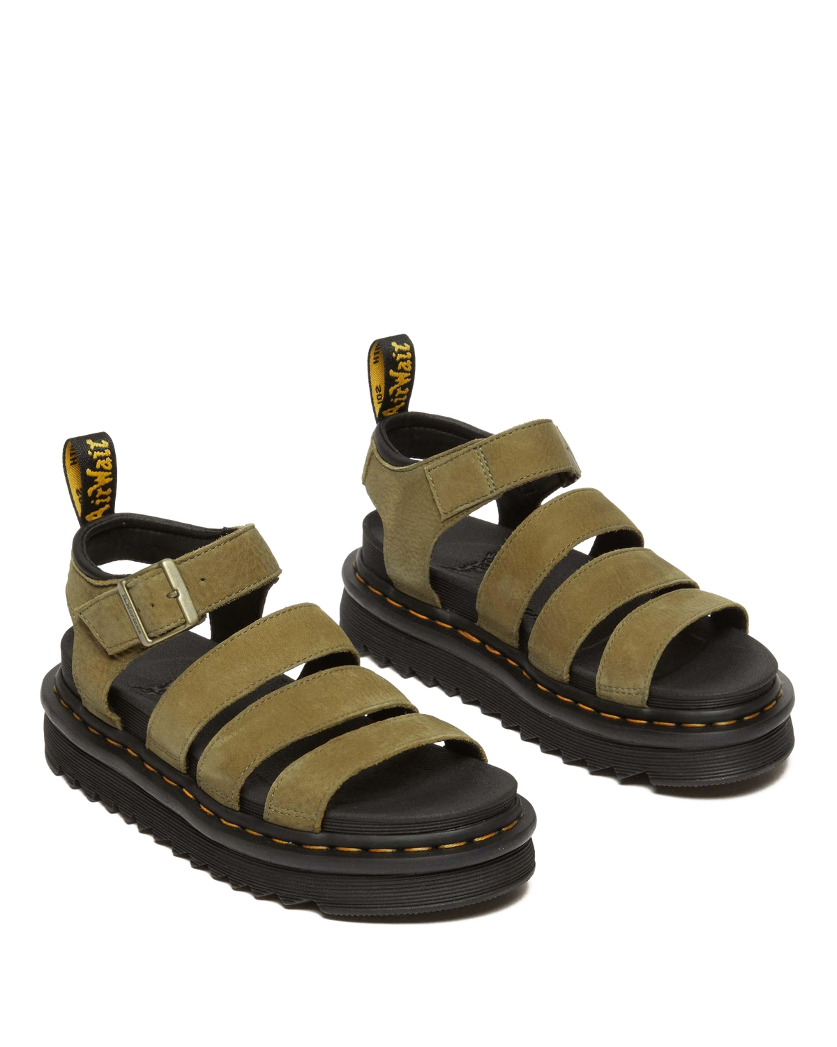 Blaire Tumbled Nubuck sandals in Muted Olive