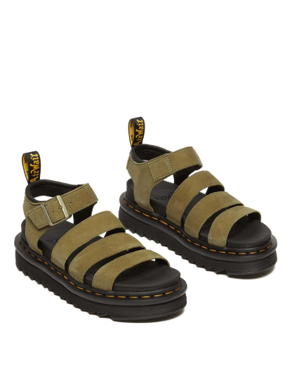 Blaire Tumbled Nubuck sandals in Muted Olive
