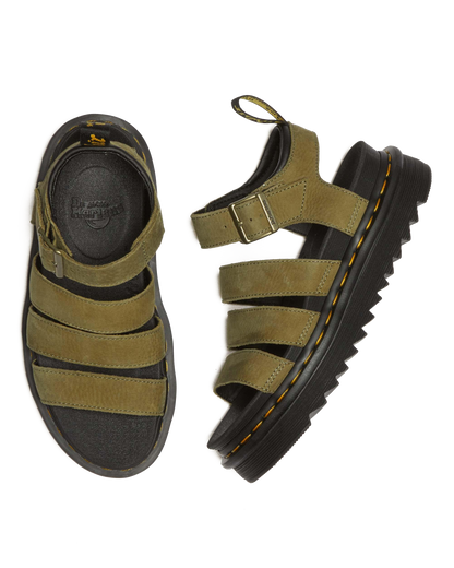 Blaire Tumbled Nubuck sandals in Muted Olive