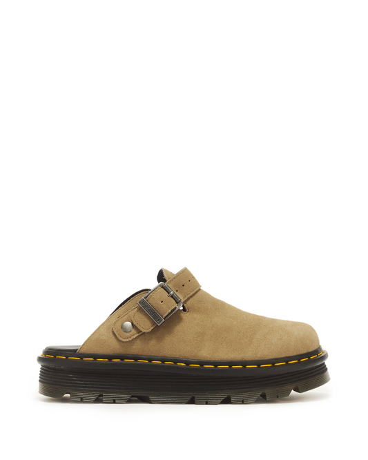 Zebzag Suede Casual Slingback Platform Mules in Savannah Tan