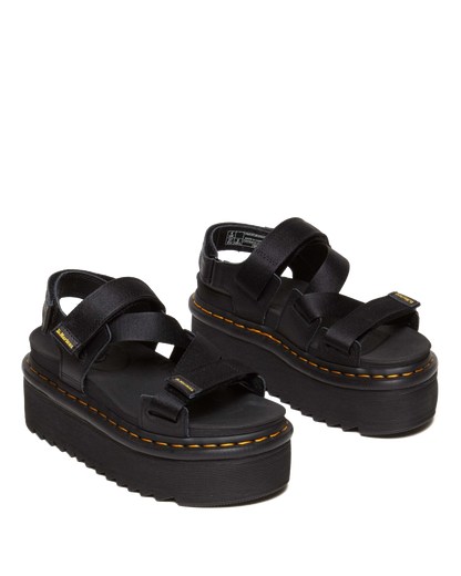 Kimber II Athena leather strap sandals in Black