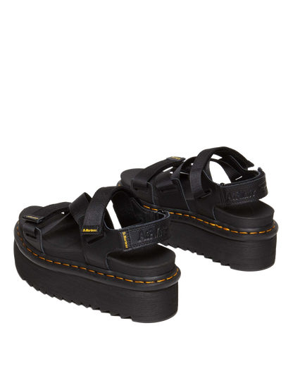 Kimber II Athena leather strap sandals in Black