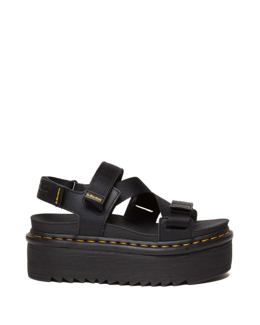 Kimber II Athena leather strap sandals in Black