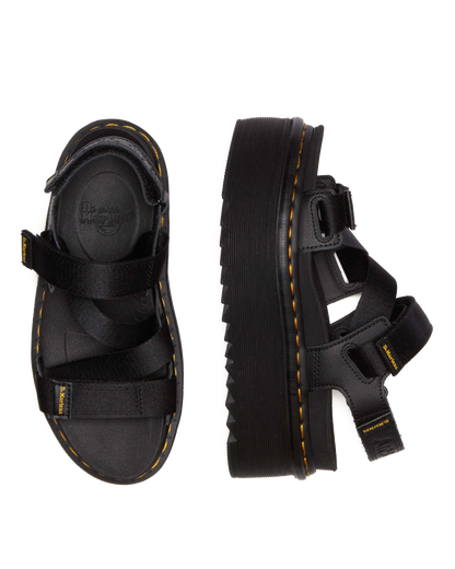 Kimber II Athena leather strap sandals in Black