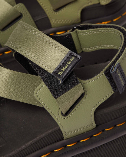 Kimber II Athena leather strap sandals in Olive