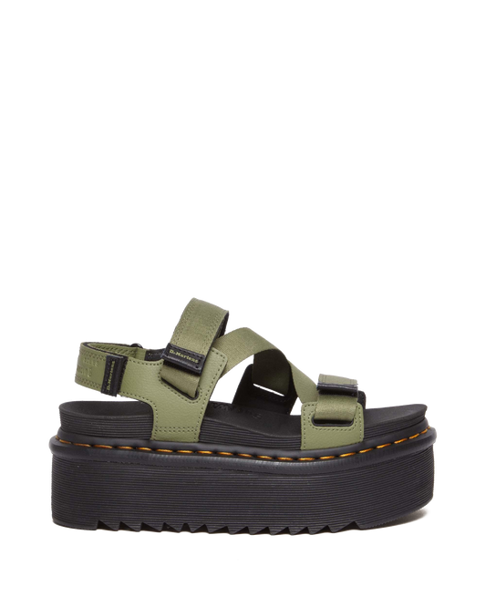 Kimber II Athena leather strap sandals in Olive