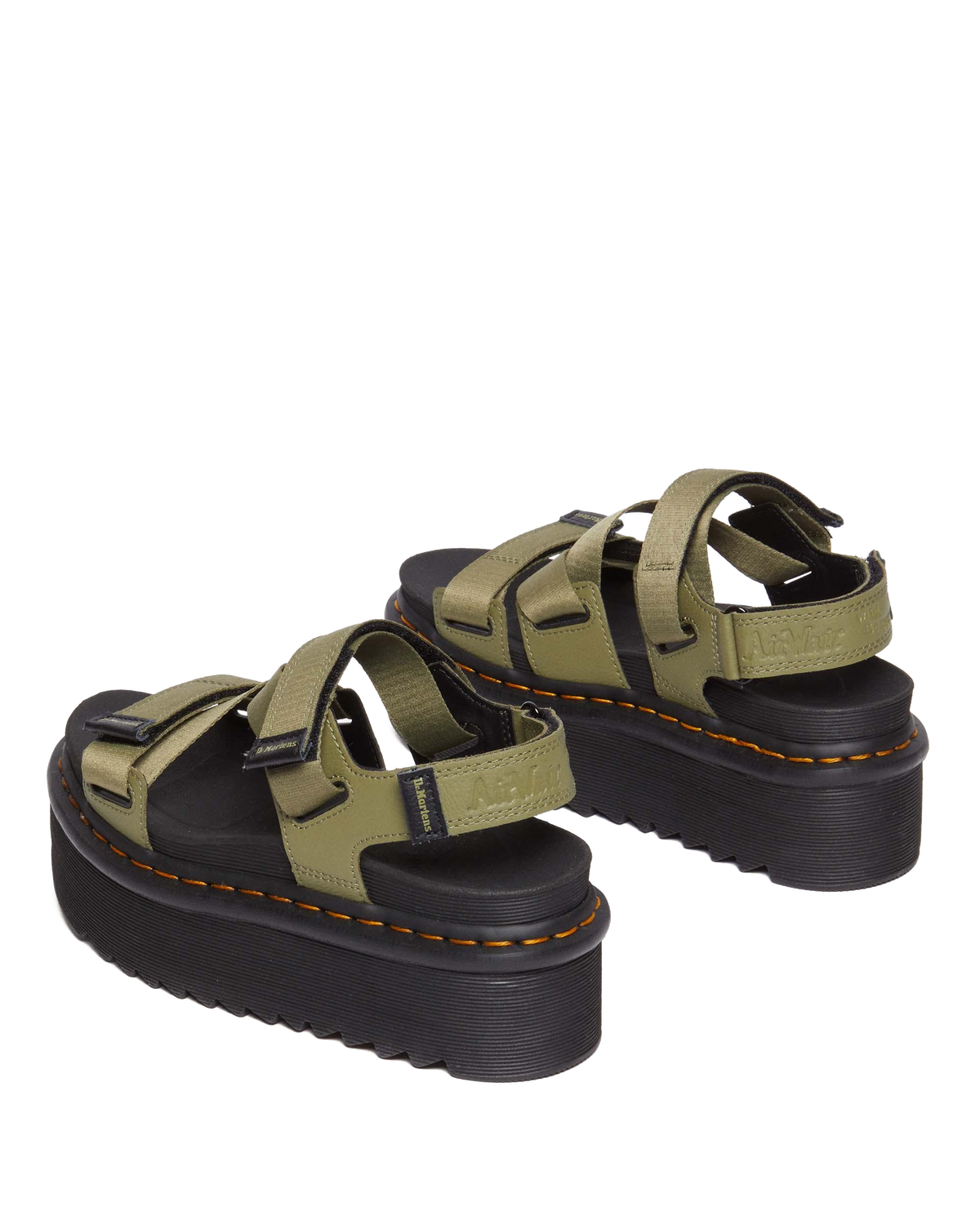 Kimber II Athena leather strap sandals in Olive