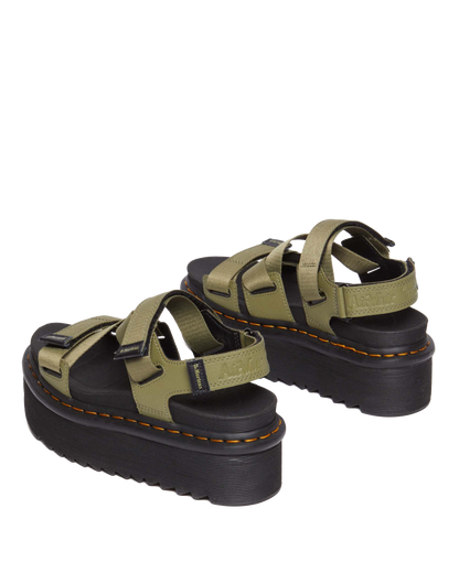 Kimber II Athena leather strap sandals in Olive
