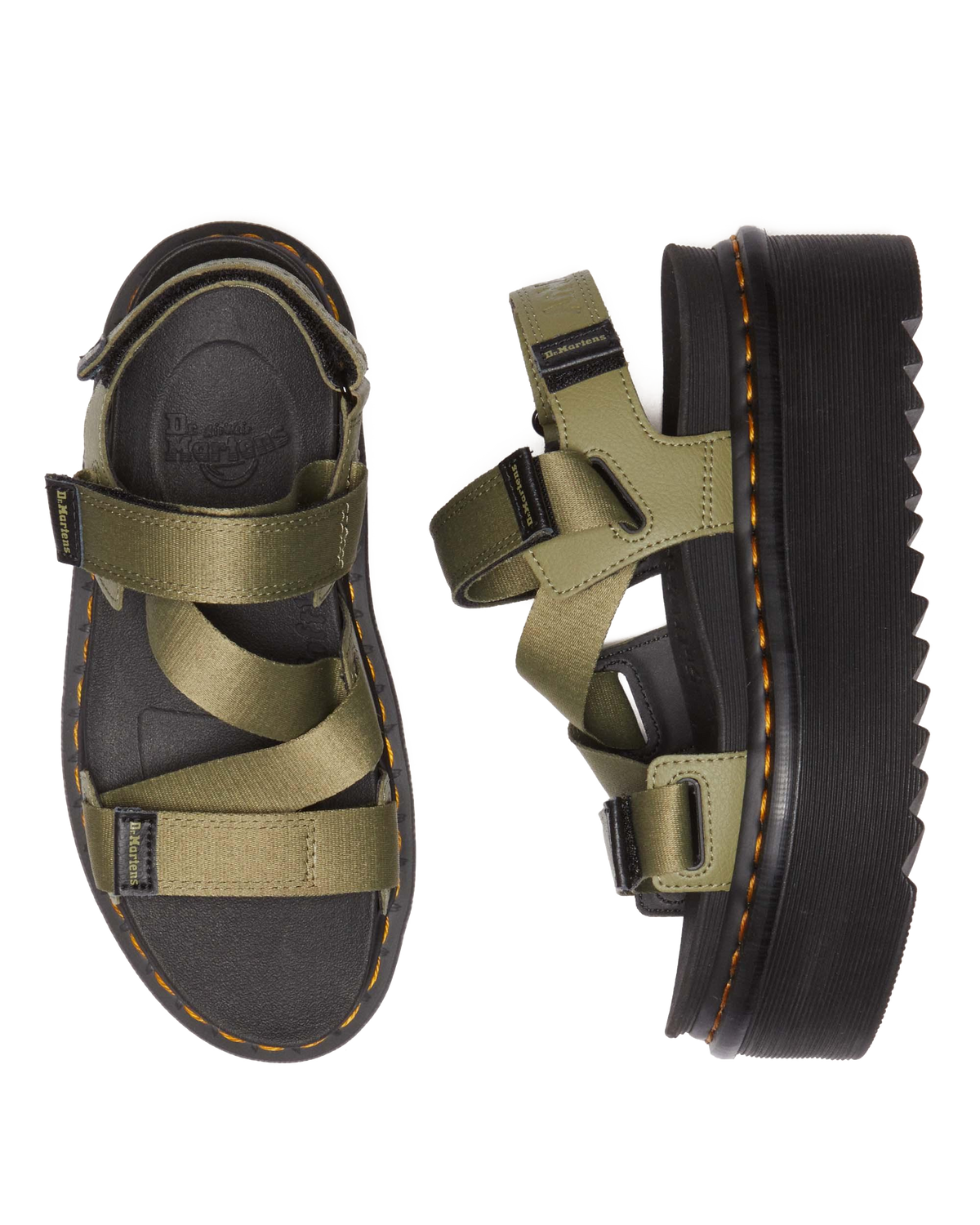 Kimber II Athena leather strap sandals in Olive