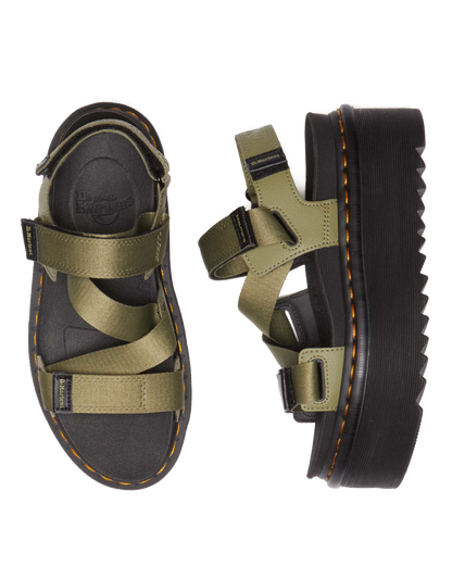 Kimber II Athena leather strap sandals in Olive