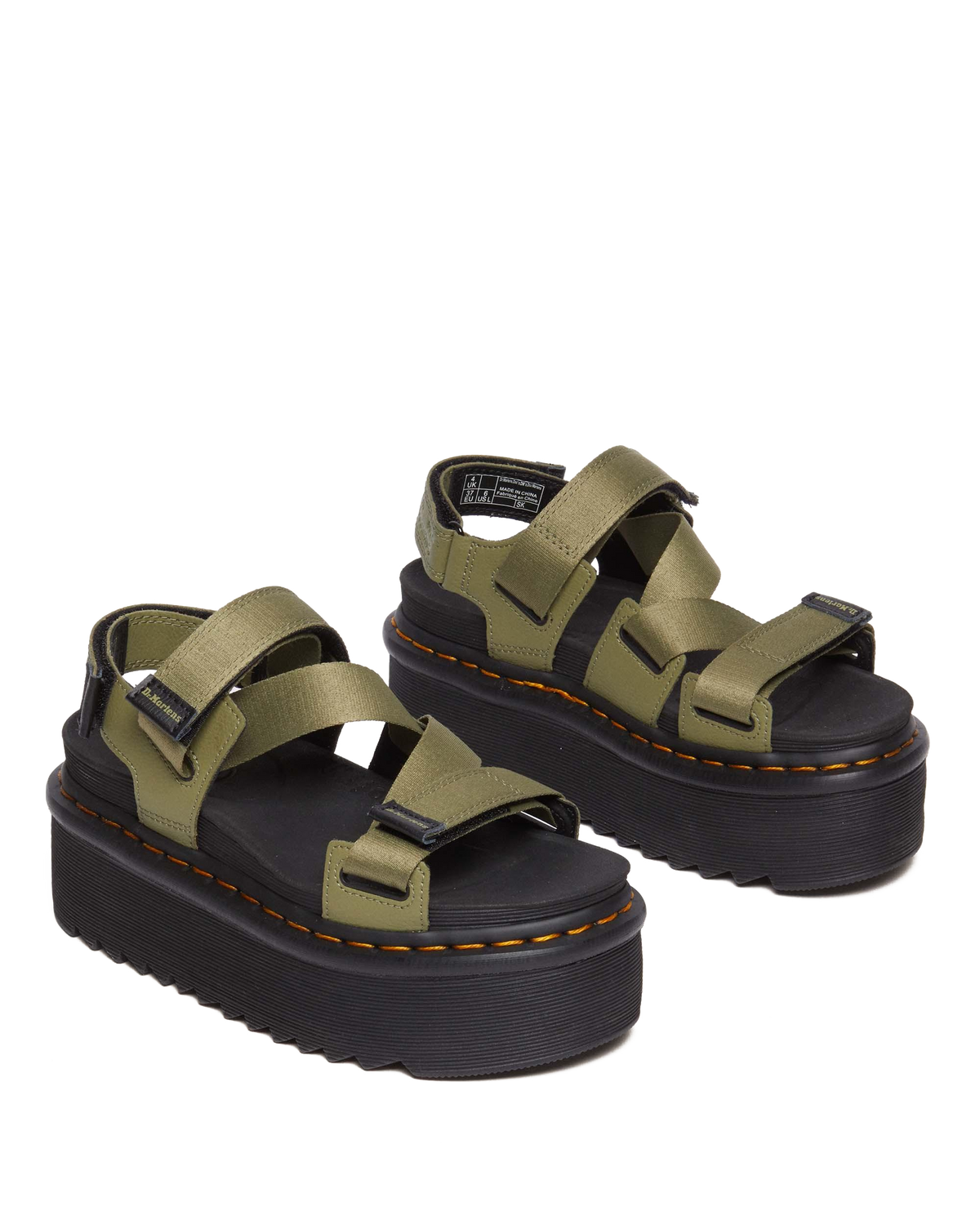 Kimber II Athena leather strap sandals in Olive