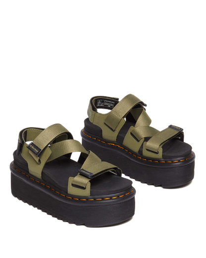 Kimber II Athena leather strap sandals in Olive