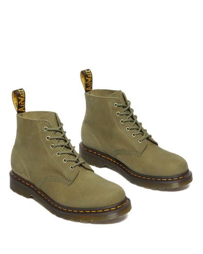 101 Tumbled Nubuck Leather Ankle Boots in Muted Olive