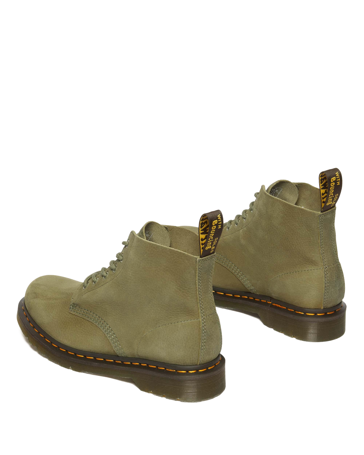 101 Tumbled Nubuck Leather Ankle Boots in Muted Olive
