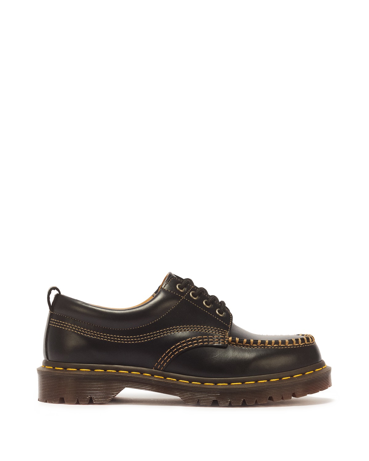 Lowell Leather Moc Toe Shoes in Black