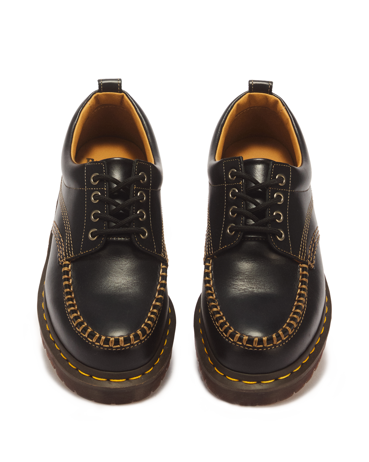 Lowell Leather Moc Toe Shoes in Black