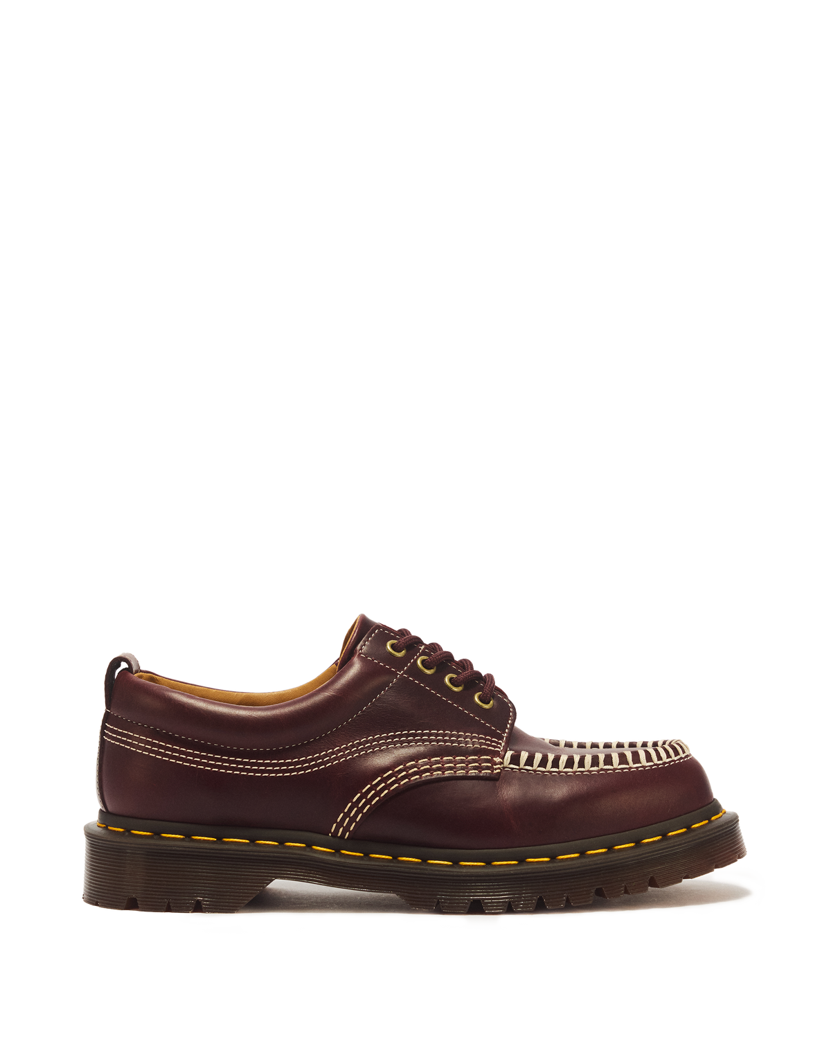 Lowell Leather Moc Toe Shoes in Cherry Red
