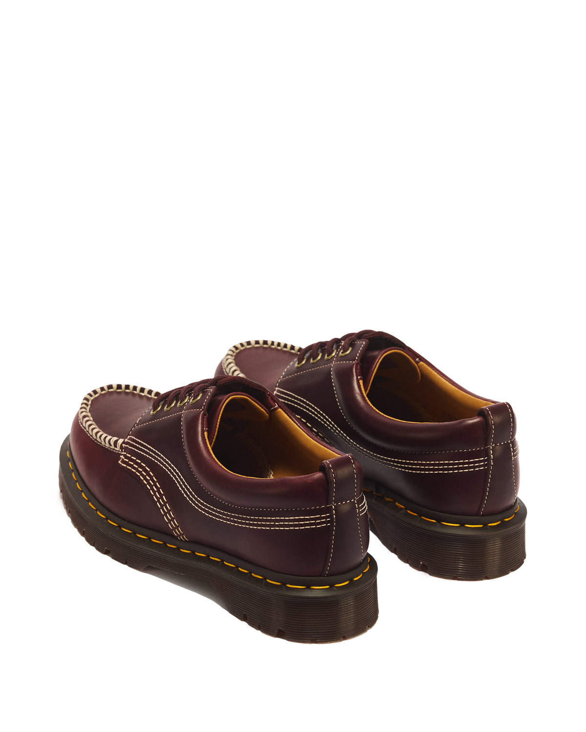 Lowell Leather Moc Toe Shoes in Cherry Red