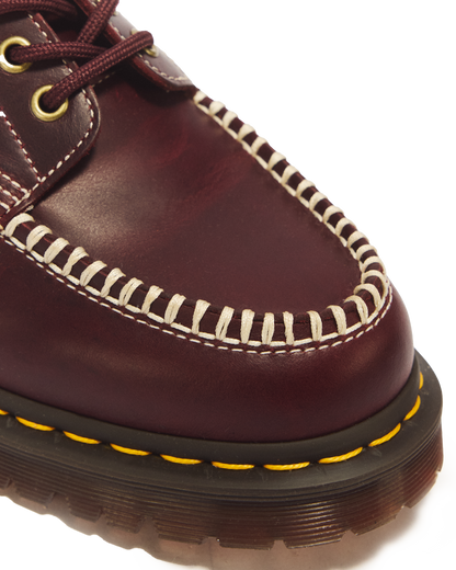 Lowell Leather Moc Toe Shoes in Cherry Red