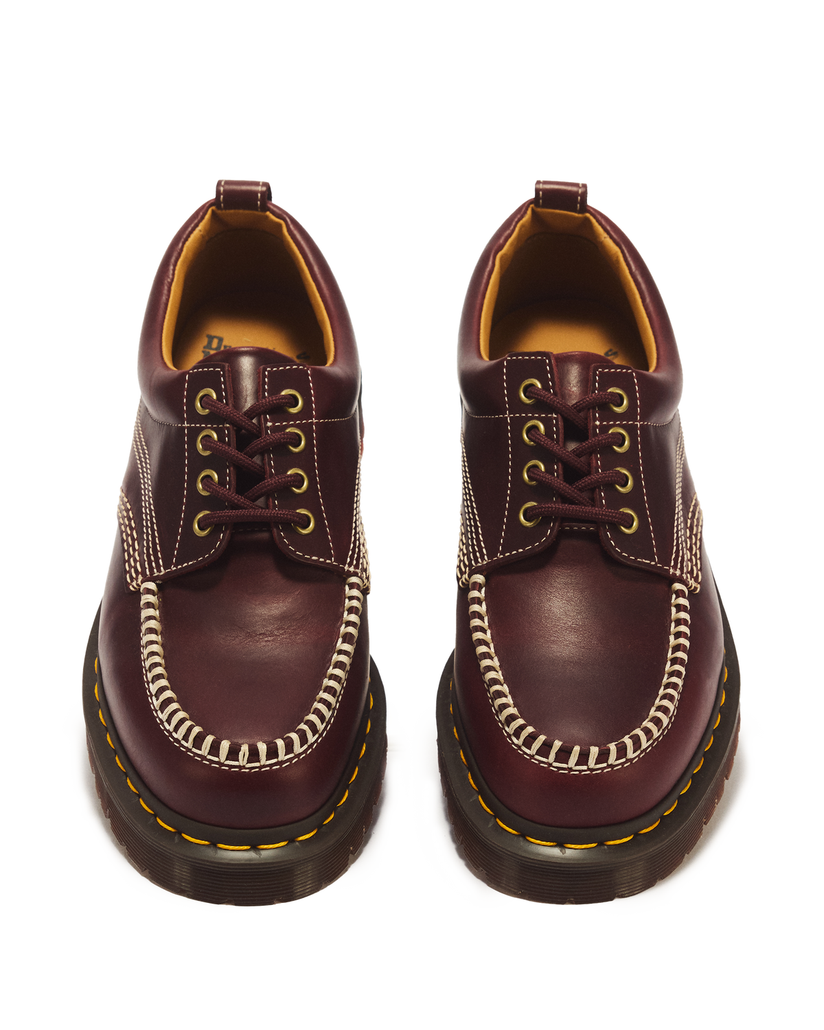 Lowell Leather Moc Toe Shoes in Cherry Red