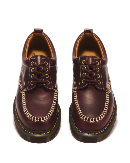 Lowell Leather Moc Toe Shoes in Cherry Red