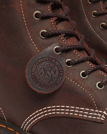 1460 Made in England Wax Commander Lace Up Boots in Brown