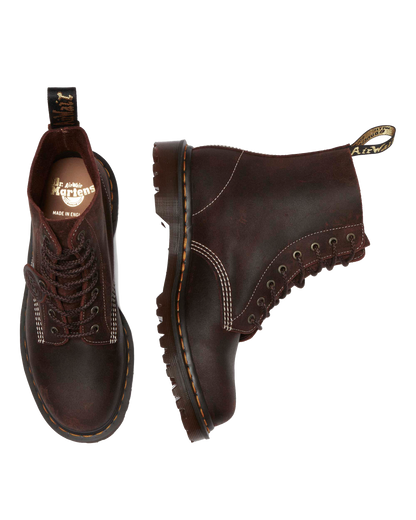 1460 Made in England Wax Commander Lace Up Boots in Brown