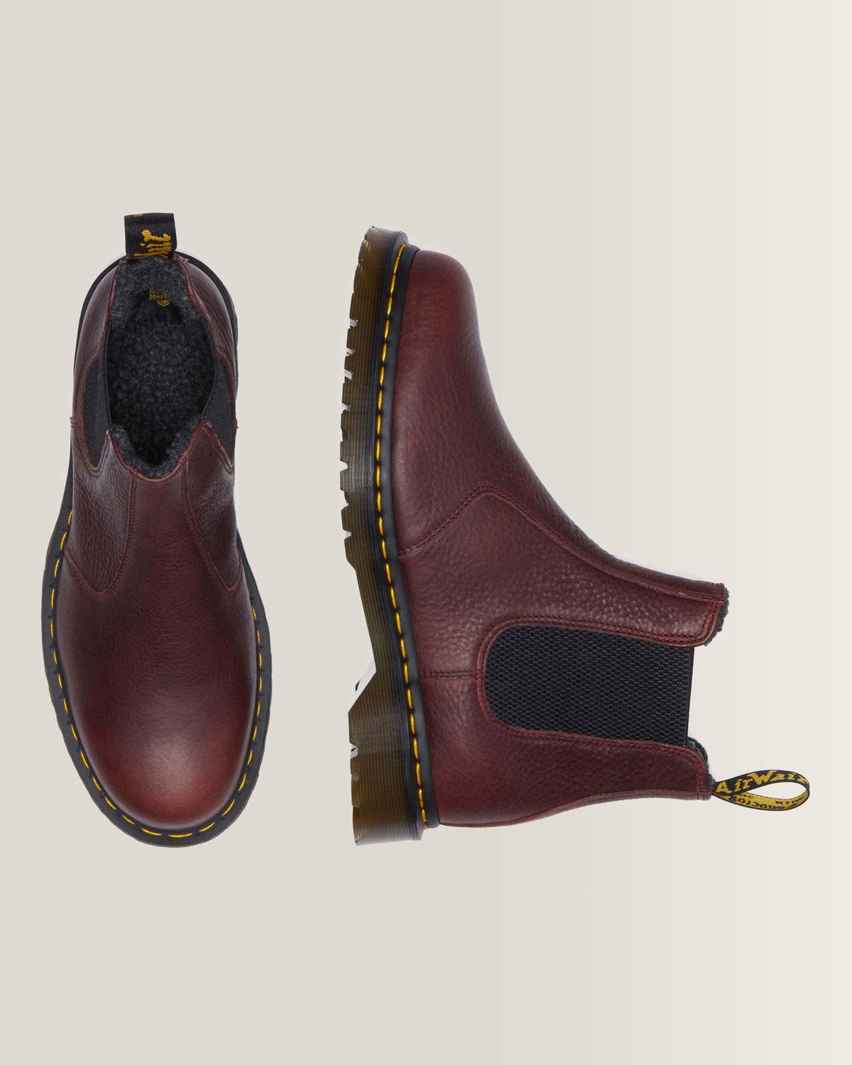 2976 Grizzly Fleece Lined Chelsea Boots in Cherry Red